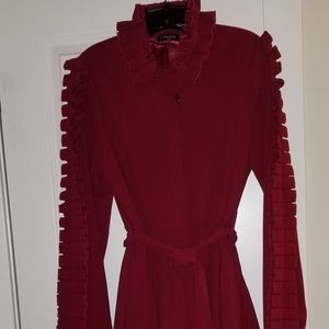 Burgundy swing coat, t-length